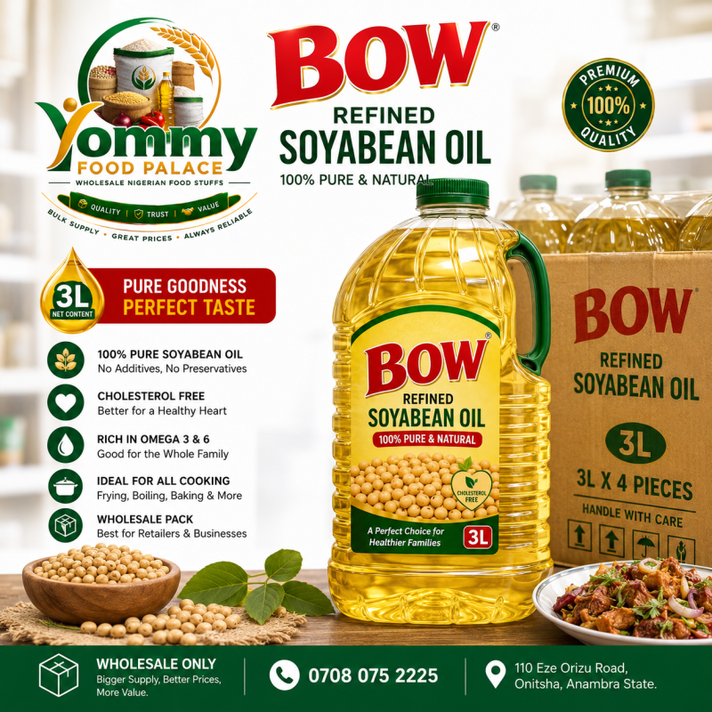 Bow Refined Soyabean Oil 3L (PIECES)
